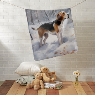 Beagle Let It Snow Christmas  Baby Blanket