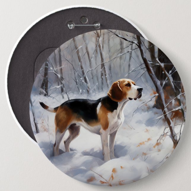 Beagle Let It Snow Christmas  Button (Front & Back)
