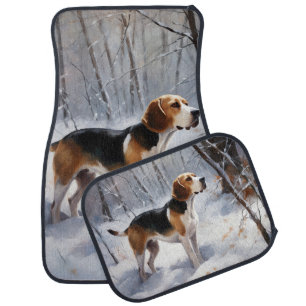 Beagle Let It Snow Christmas Car Floor Mat