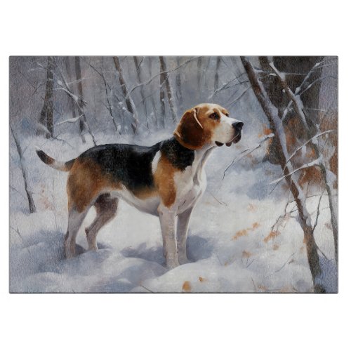Beagle Let It Snow Christmas  Cutting Board