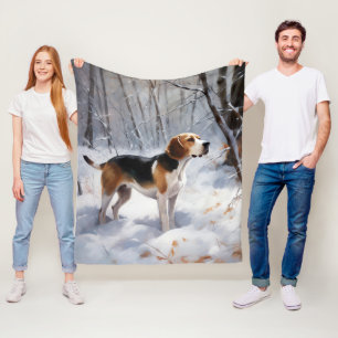 Beagle Let It Snow Christmas Fleece Blanket