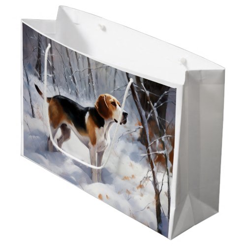 Beagle Let It Snow Christmas  Large Gift Bag