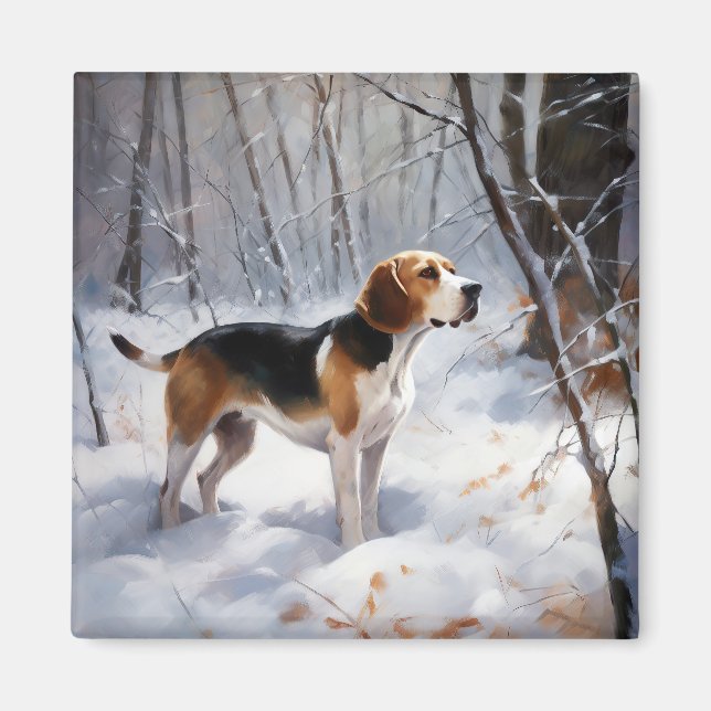 Beagle Let It Snow Christmas  Magnet (Front)