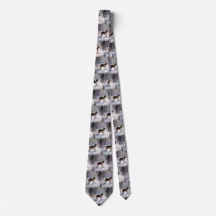 Beagle Let It Snow Christmas  Neck Tie
