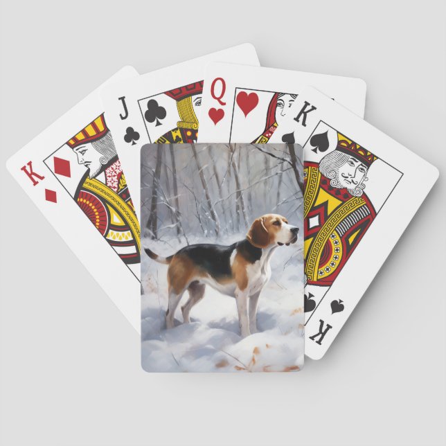 Beagle Let It Snow Christmas  Poker Cards (Back)