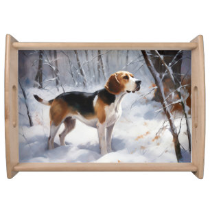 Beagle Let It Snow Christmas  Serving Tray