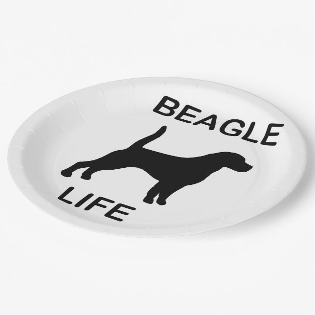 Beagle life paper plates (Angled)