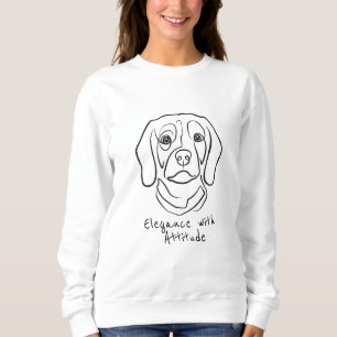 Beagle Line Art, Elegance with Attitude Sweatshirt