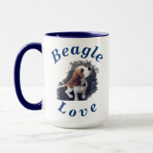 "Beagle Love" Cutest Puppy Gift for Her Him Coffee Mug (Left)
