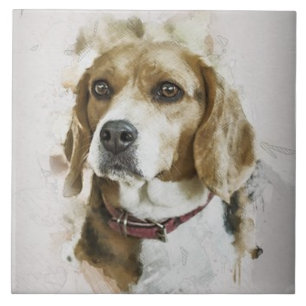 BEAGLE LOVE, Family Pet, Rescue Dog, Best Friend Ceramic Tile