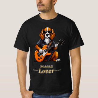 Beagle Lover Rock Star Guitar Dog Gift T-Shirt