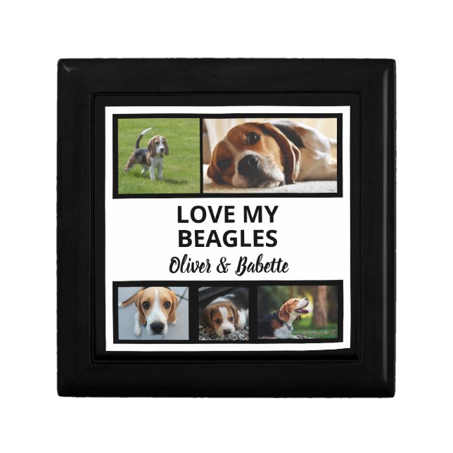 Beagle Lovers Custom Puppy and Dog Photo Collage  Gift Box (Front)