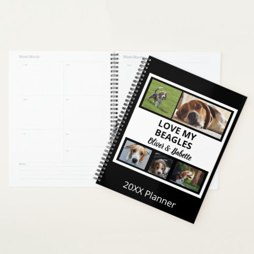 Beagle Lovers Custom Puppy and Dog Photo Collage   Planner