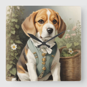 Beagle Lover's Square Wall Clock
