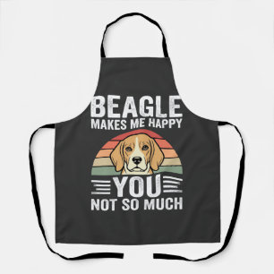Beagle Makes Me Happy Dog Lover Apron