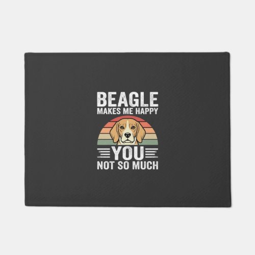 Beagle Makes Me Happy Dog Lover Doormat