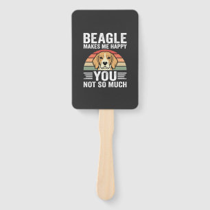 Beagle Makes Me Happy Dog Lover Hand Fan