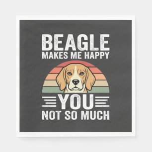 Beagle Makes Me Happy Dog Lover Napkins
