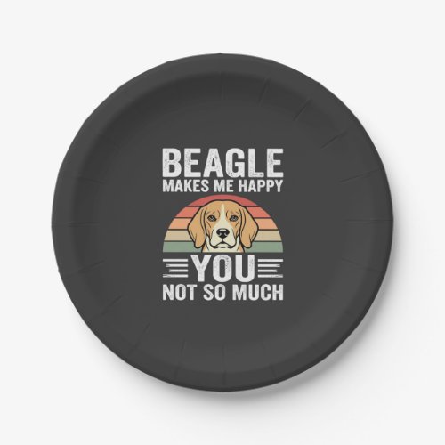 Beagle Makes Me Happy Dog Lover Paper Plates
