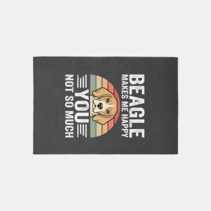 Beagle Makes Me Happy Dog Lover Rug