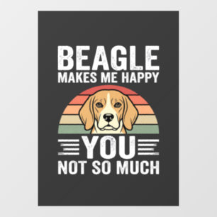 Beagle Makes Me Happy Dog Lover Window Cling