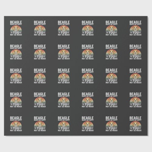 Beagle Makes Me Happy Dog Lover Wrapping Paper