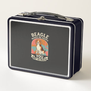 Beagle Makes Me Happy You Not So Much Dog Metal Lunch Box