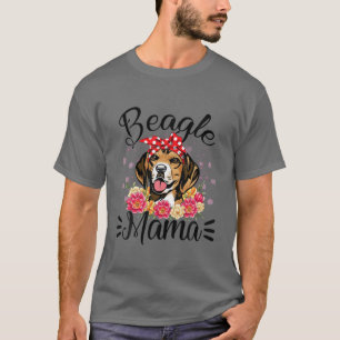 Beagle Mama Florals Cute Dog Mom Mother's Day T-Shirt