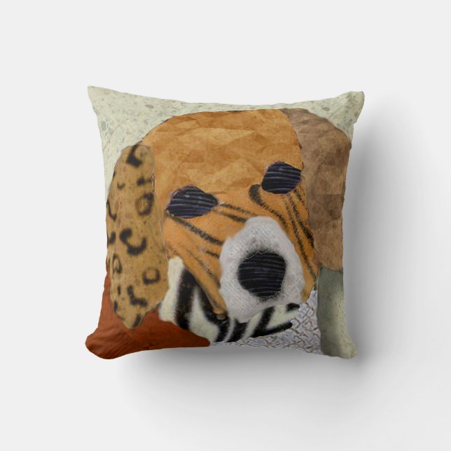 Beagle Marquetry Art Pillow (Front)