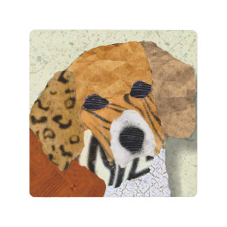 Beagle Marquetry Metal Print