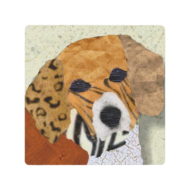 Beagle  Marquetry  Metal Print (Front)