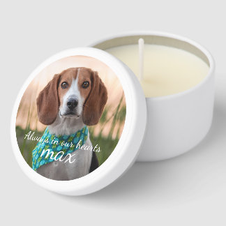 Beagle Memorial Candle – Personalized Name & Years Mini Candle Favors