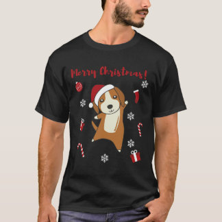 Beagle Merry Christmas Winter Animals Dog 374 T-Shirt