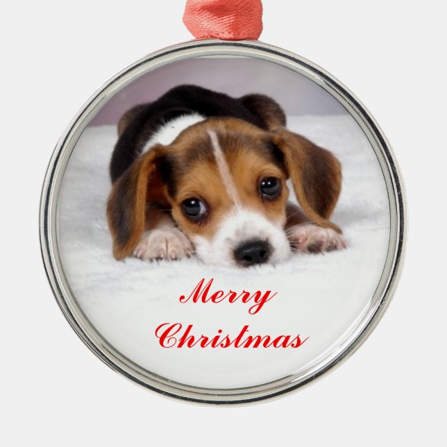 Beagle Metal Ornament (Front)