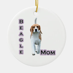 Beagle Mom 4 - Keychain Ceramic Ornament