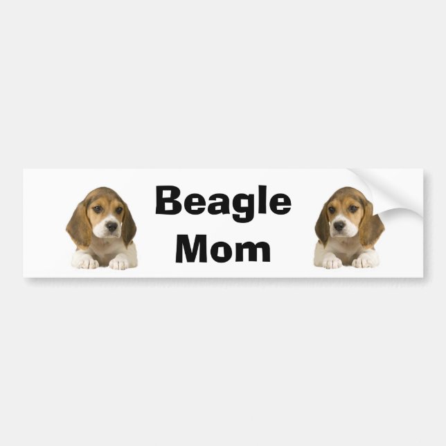 Beagle Mom Bumper Sticker (Front)