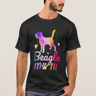 Beagle Mom Colorful Watercolor Dog Mama T-Shirt