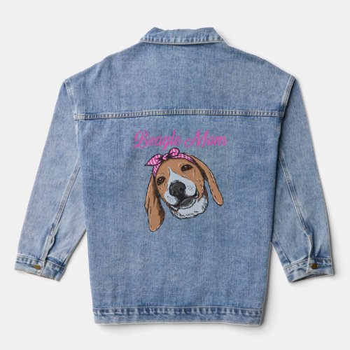 Beagle Mom  Cute Dog Mum Girlie Women s  Denim Jacket