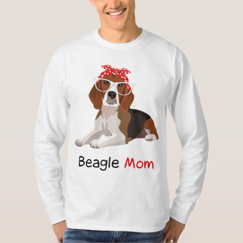 Beagle Mom Dog Bandana Pet Lover Gift Womens Beagl T_Shirt