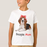 Beagle Mom Dog Bandana Pet Lover Gift Womens Beagl T-Shirt