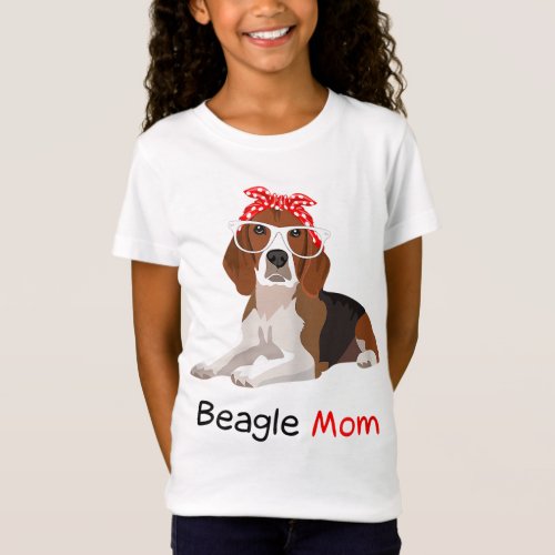 Beagle Mom Dog Bandana Pet Lover Gift Womens Beagl T_Shirt