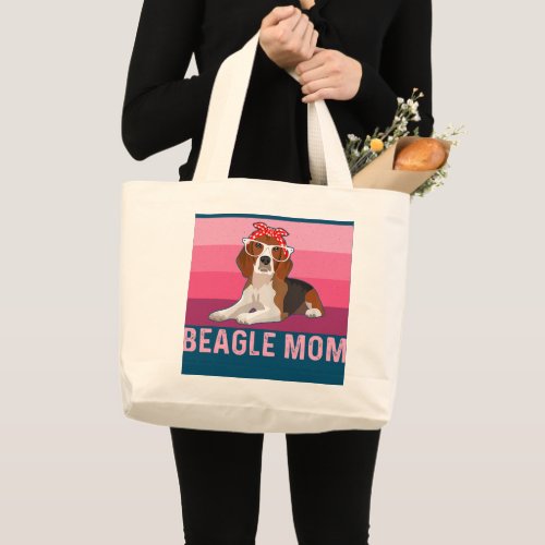 Beagle Mom Dog Bandana Pet Lover Gift Womens Large Tote Bag