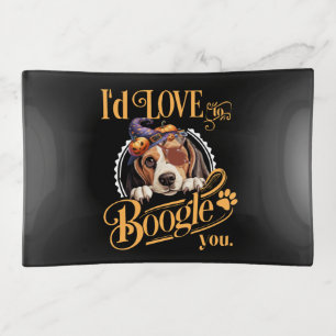 Beagle Mom Halloween Dog Lover Trinket Tray