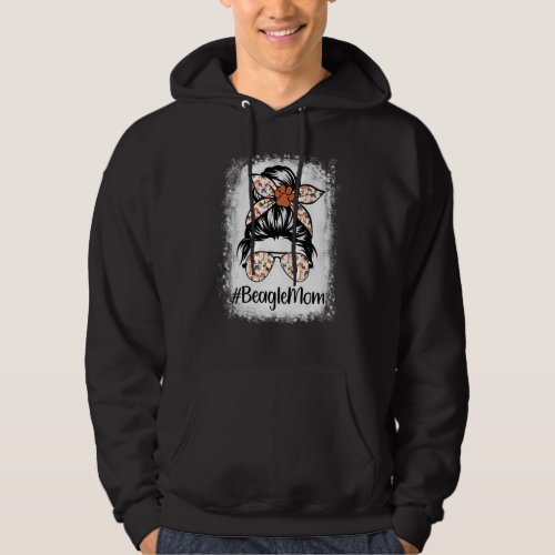 Beagle Mom Messy Bun Hair Dog Mama Pet Owner Mothe Hoodie