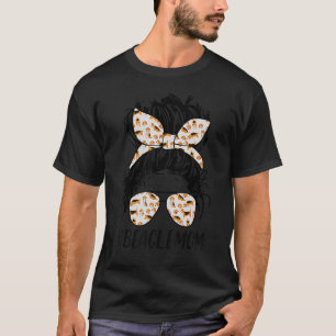 Beagle Mom Messy Bun Hair Dog Mama Pet Owner Mothe T-Shirt