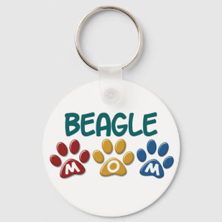 BEAGLE MOM Paw Print Keychain