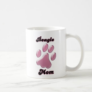 Beagle Mom Pink Pawprint Coffee Mug