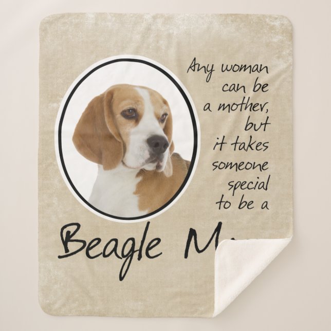 Beagle Mom Sherpa Blanket (Front)