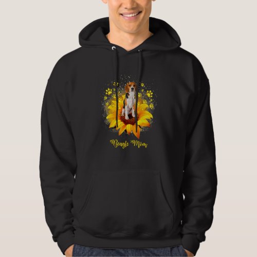 Beagle Mom Sunflower With Dog Paw Mothers Day 1 Hoodie