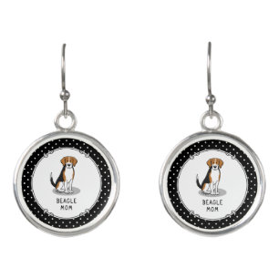 Beagle Mom (tri color 3) Dog Cute Dog Mom Earrings
